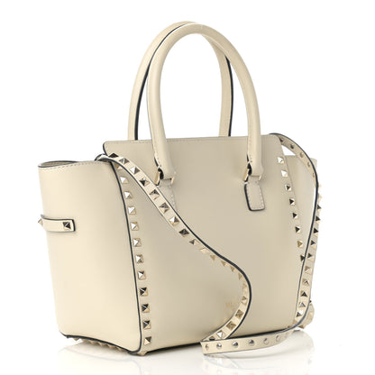 Valentino Garavani Vitello Small Rockstud Double Handle Tote Ivory 3 of 12