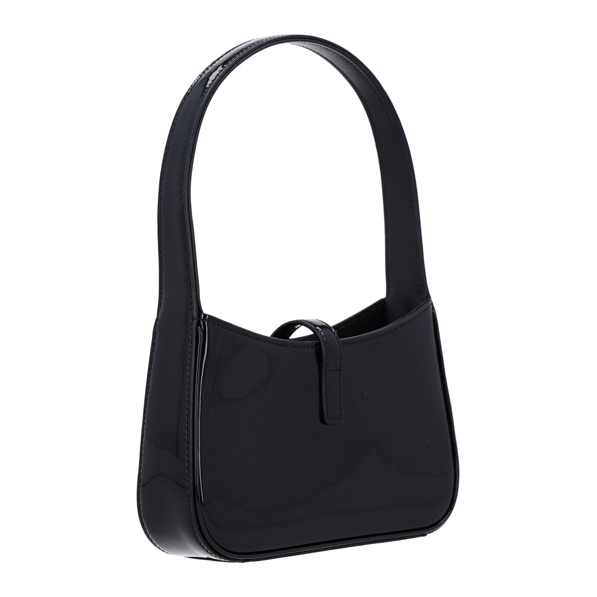 Patent Calfskin Le 5 A 7 Mini Hobo Black