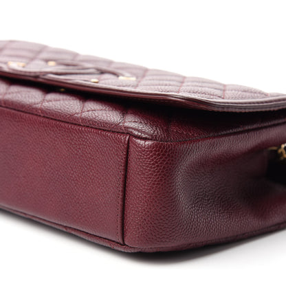 Chanel Caviar Quilted Medium CC Filigree Flap Burgundy 7 of 11