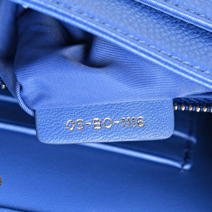Christian Dior Grained Calfskin Diorama Wallet on Chain Pouch Blue 6 of 10