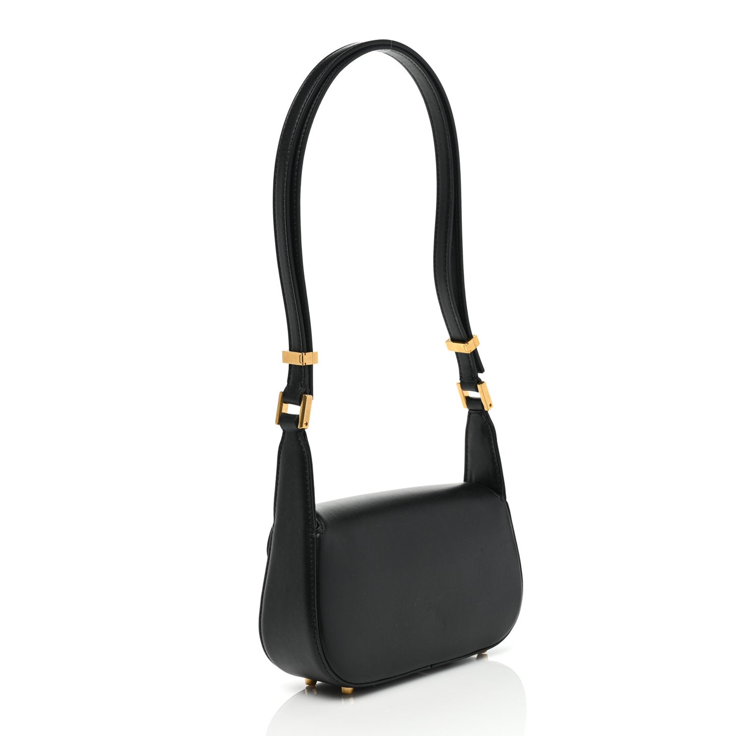 Calfskin Small Vlogo Chain Shoulder Bag Black