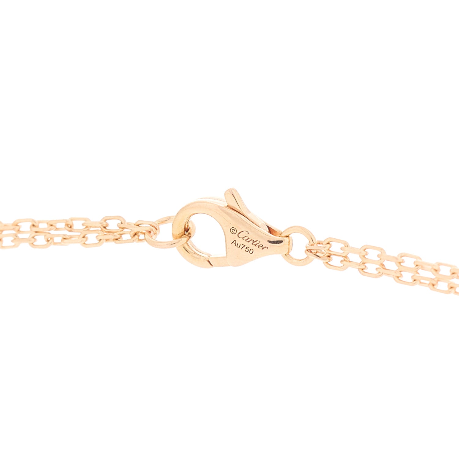 Cartier 18K Pink Gold 2 Diamond LOVE Necklace 3 of 5
