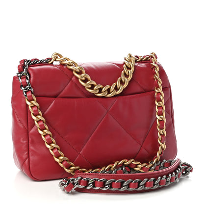 Chanel Lambskin Quilted Medium Chanel 19 Flap Red 3 of 10