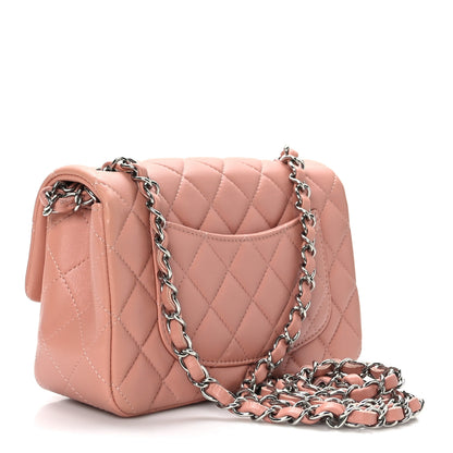 Chanel Lambskin Quilted Mini Rectangular Flap Light Pink 3 of 9