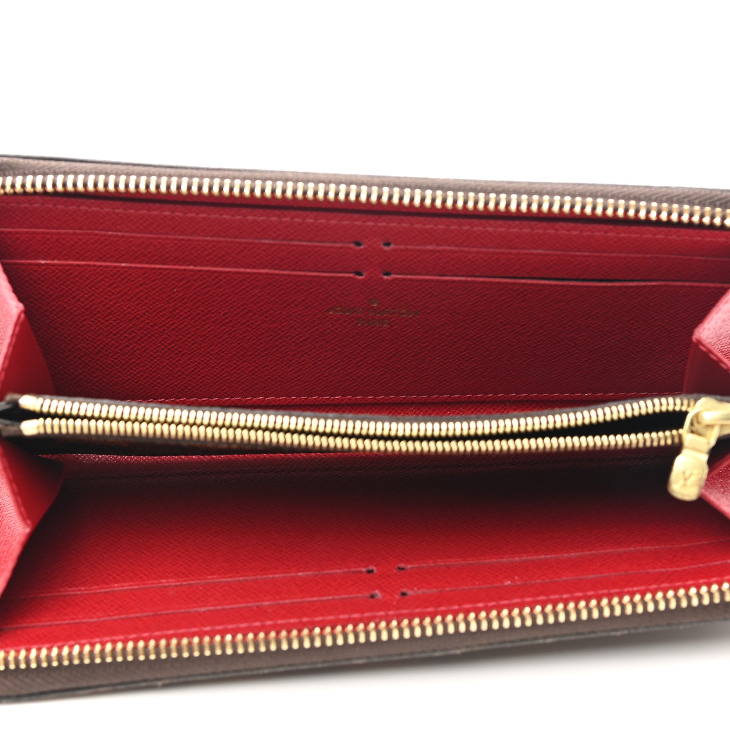 Damier Ebene Clemence Wallet Cherry