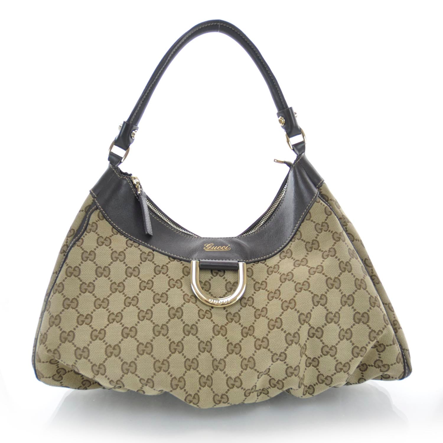 Gucci Monogram D Gold Hobo Ebony 1 of 8