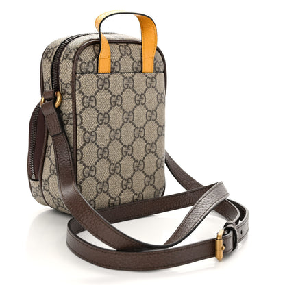 Gucci GG Supreme Monogram Mini Neo Vintage Double Zip Messenger Bag Beige New Acero Crop 3 of 12