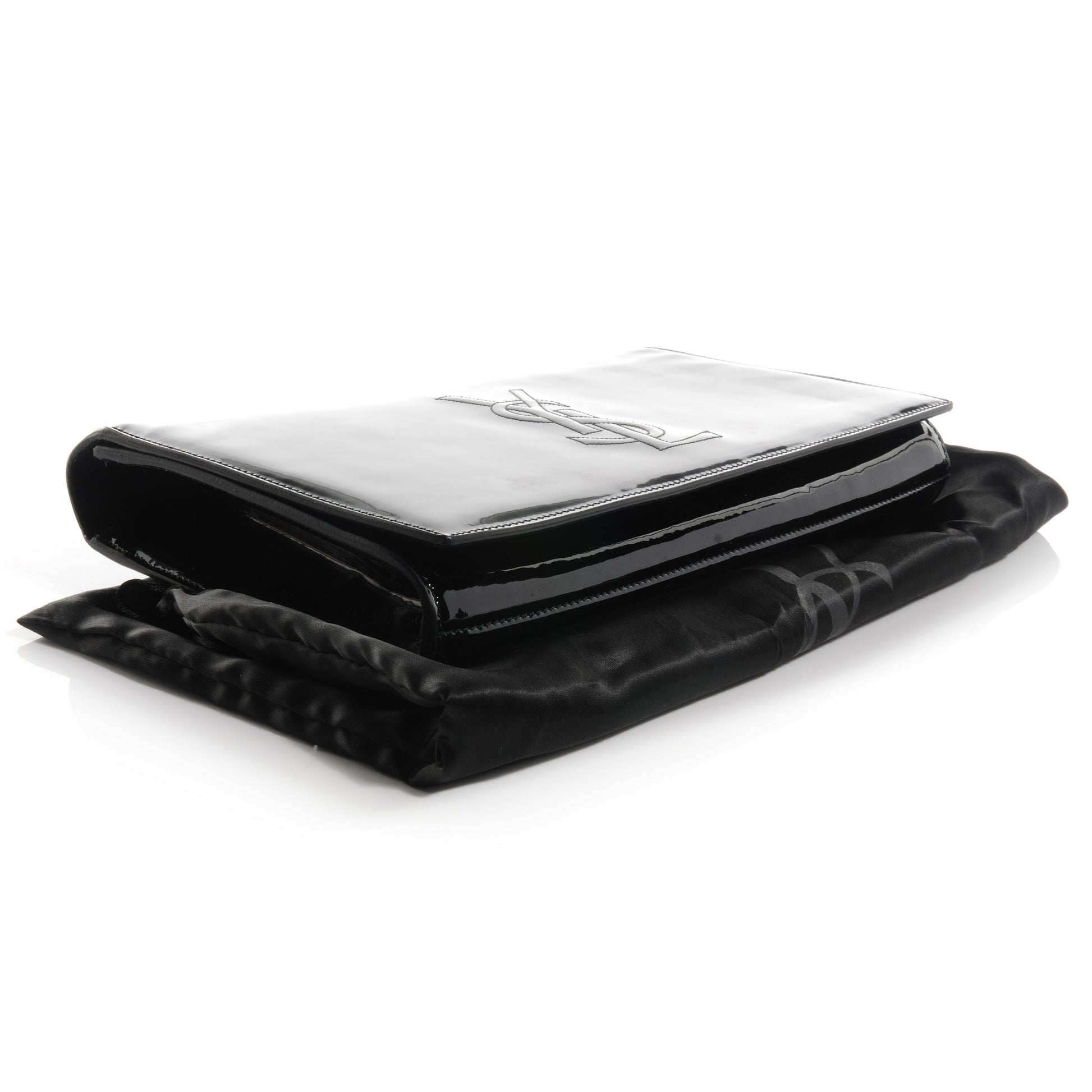 Saint Laurent Patent Monogram Large Belle De Jour Clutch Black 4 of 8