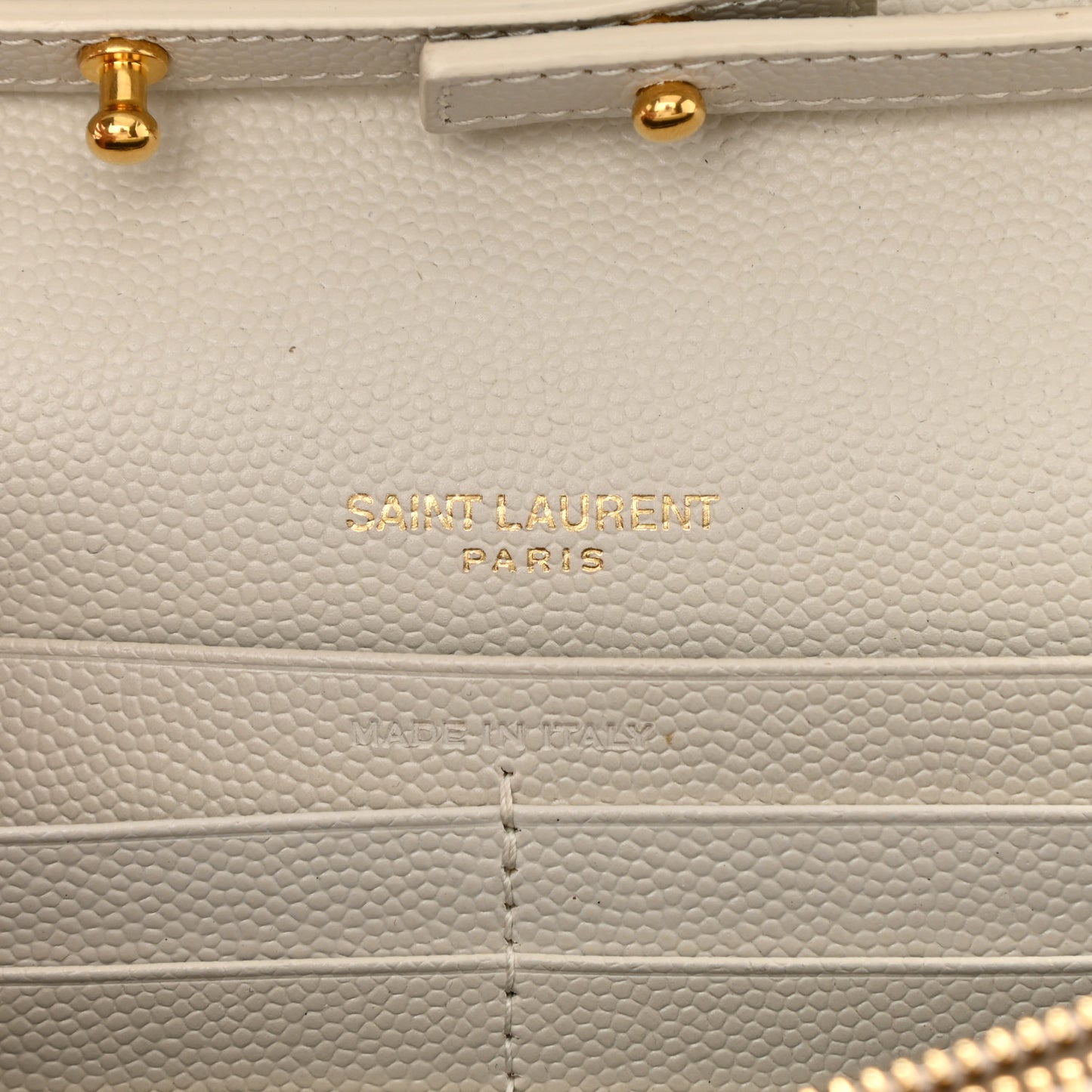 Grain De Poudre Matelasse Chevron Monogram Chain Wallet White