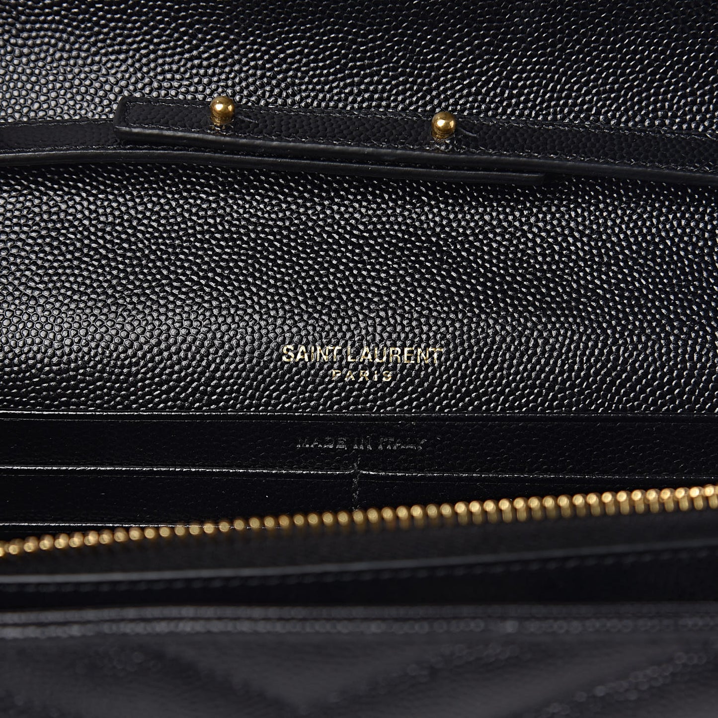 Grain De Poudre Matelasse Chevron Monogram Chain Wallet Black