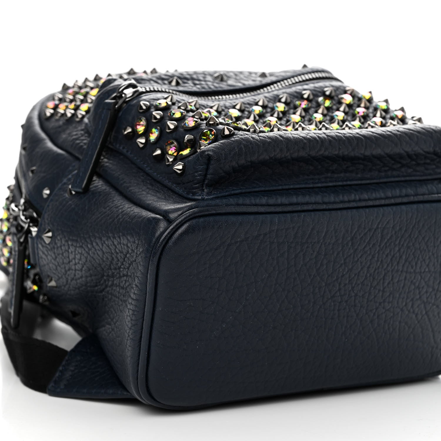 MCM Visetos Swarovski Mini Stark Diamond Backpack Dress Blue 4 of 9