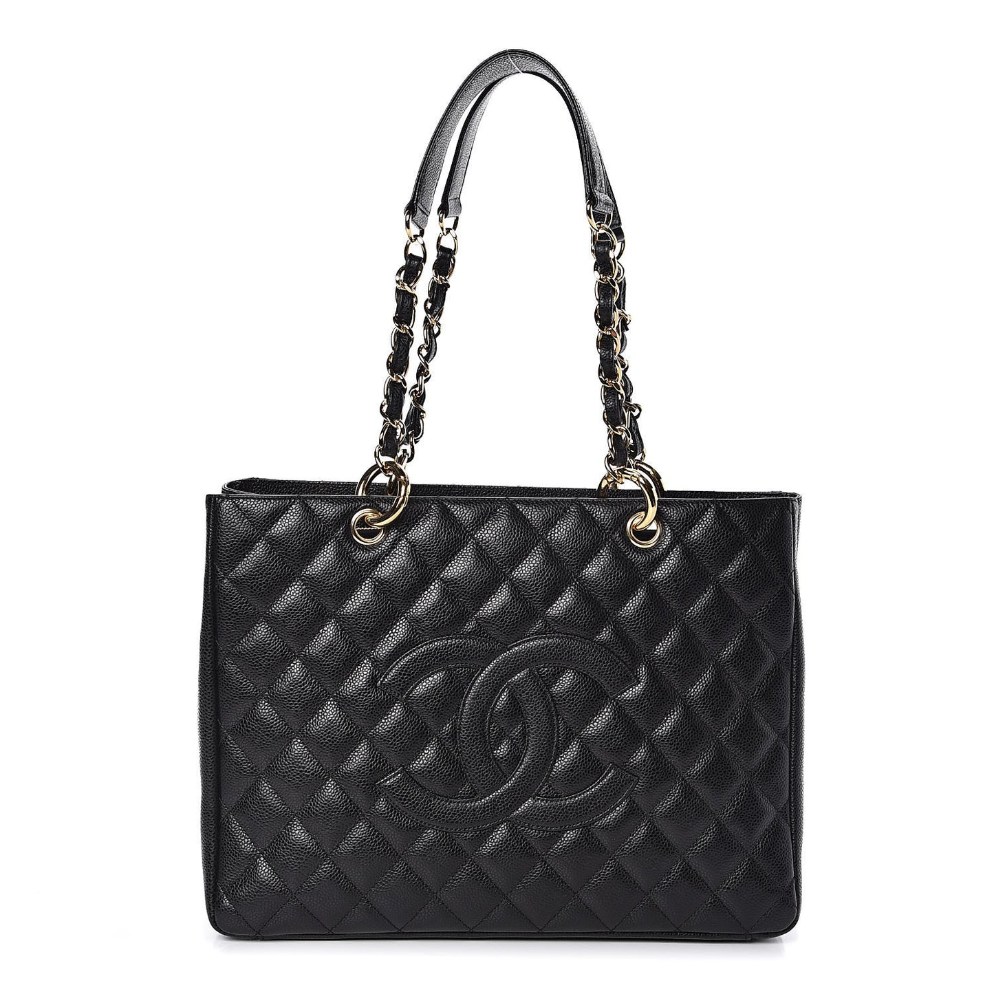 Caviar Quilted Grand Shopping Tote GST Black