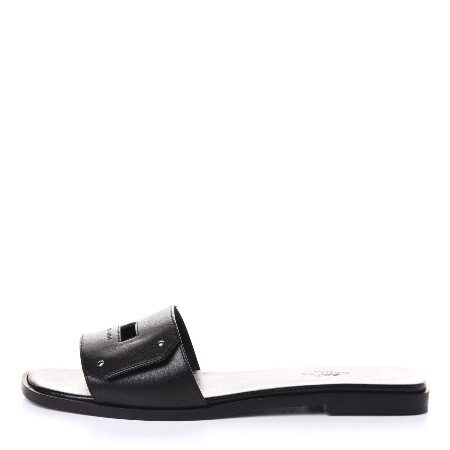 Hermes Calfskin View Sandals 37.5 Black 1 of 10
