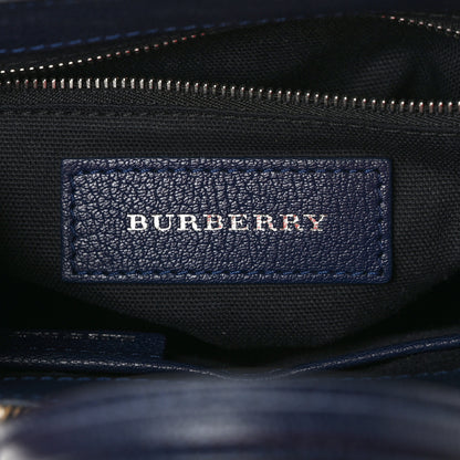 Burberry Goatskin Vintage Check Baby Banner Tote Regency Blue 5 of 10
