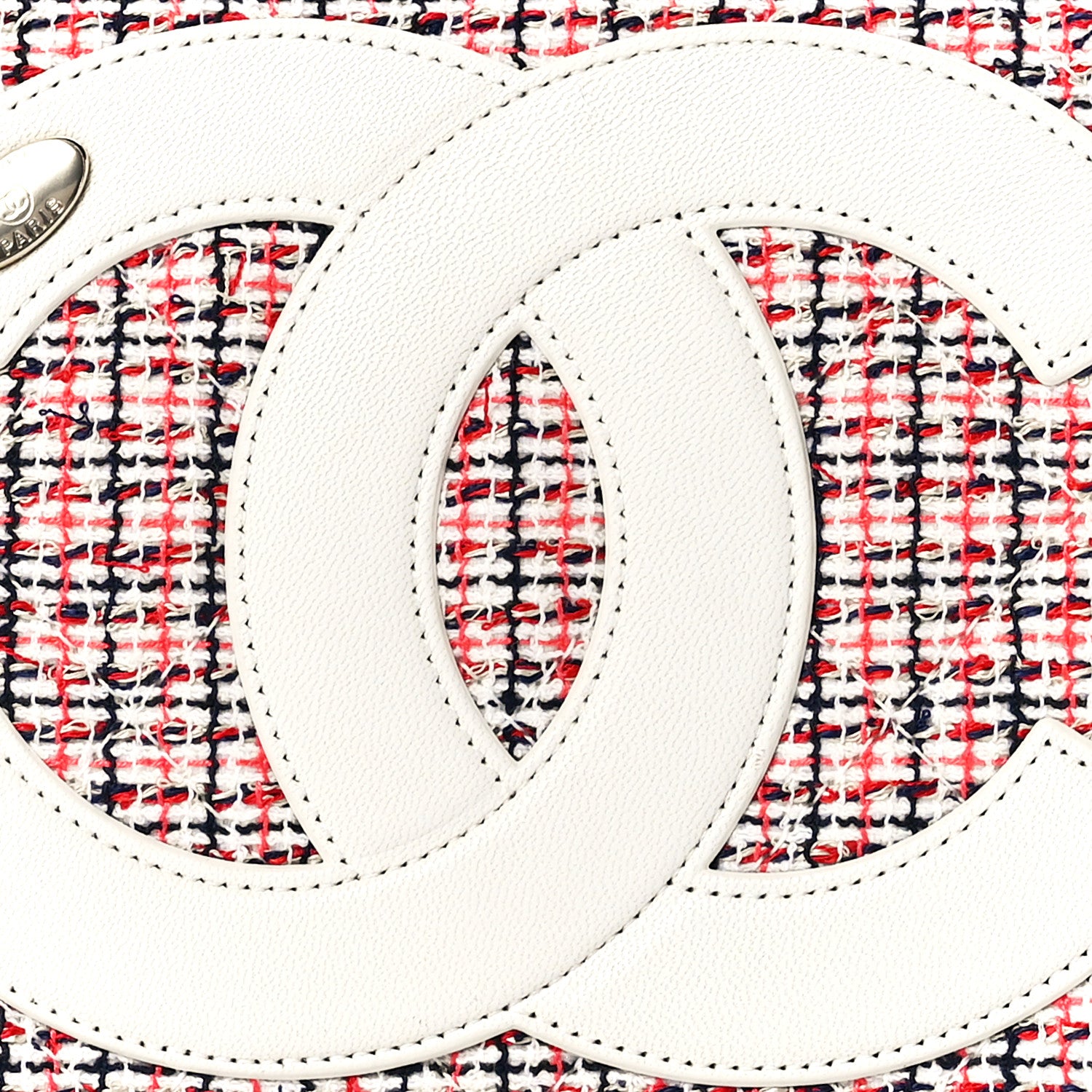 Chanel Tweed CC Mania Flap Bag Black Red White 8 of 11