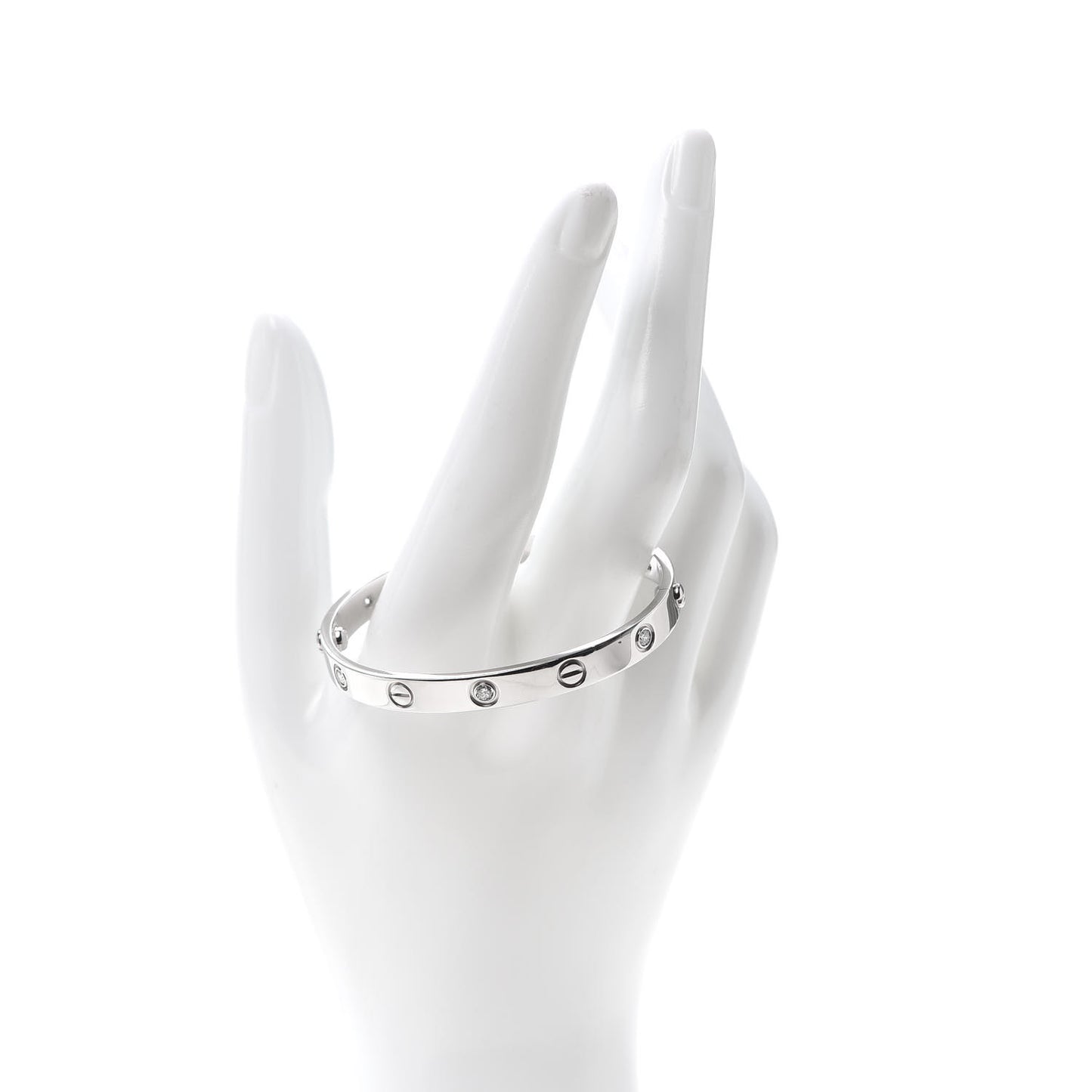 18K White Gold 6 Diamond LOVE Bracelet 16
