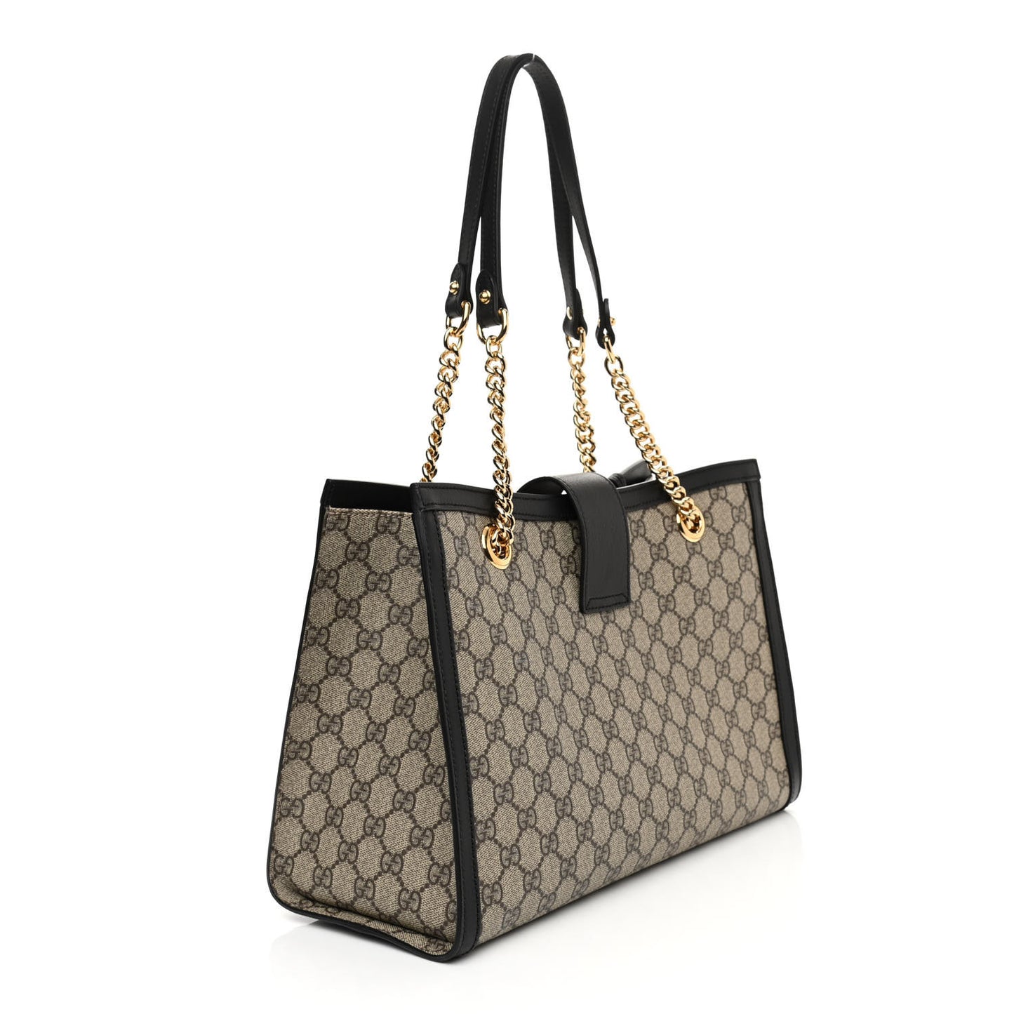 GG Supreme Monogram Medium Padlock Tote Black