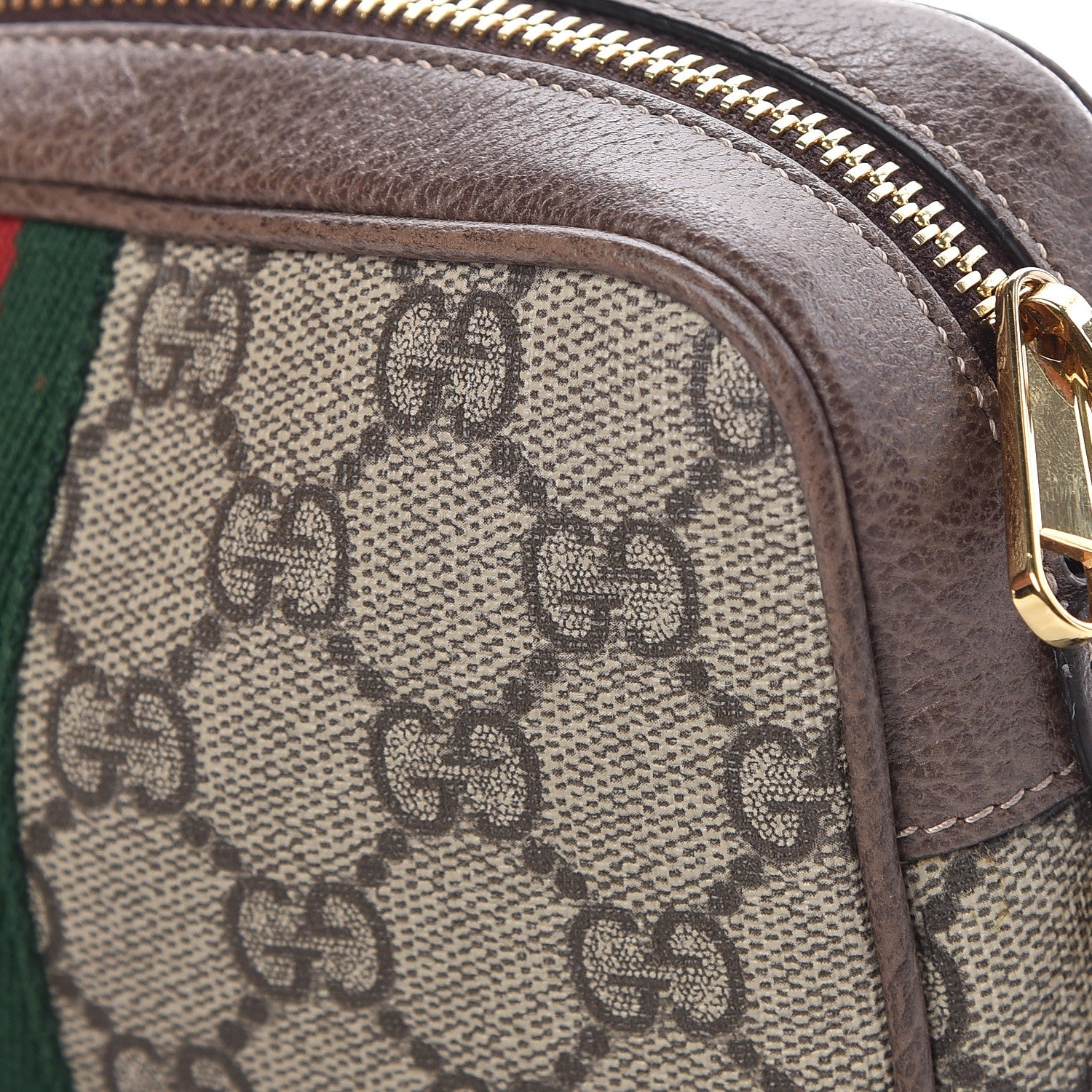 Gucci GG Supreme Monogram Web Mini Ophidia Shoulder Bag Brown 12 of 13
