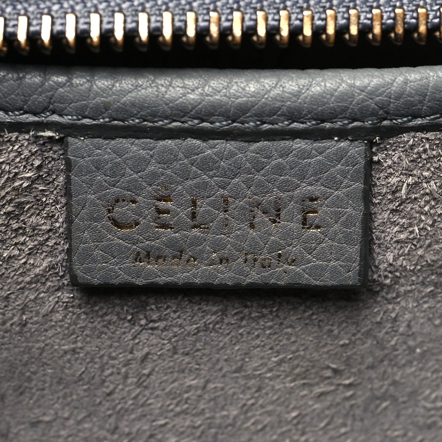 Celine Drummed Calfskin Nano Luggage Kohl 6 of 18