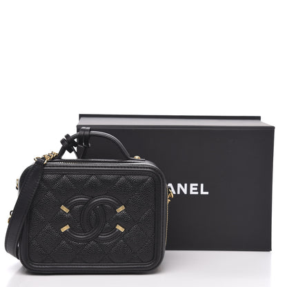 Chanel Caviar Quilted Small CC Filigree Vanity Case Black 11 of 11