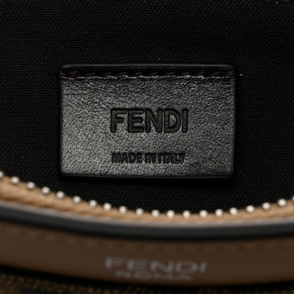 Fendi Vitello King Jacquard FF 1974 Medium Flat Pouch Tobacco Moro Sand 6 of 7