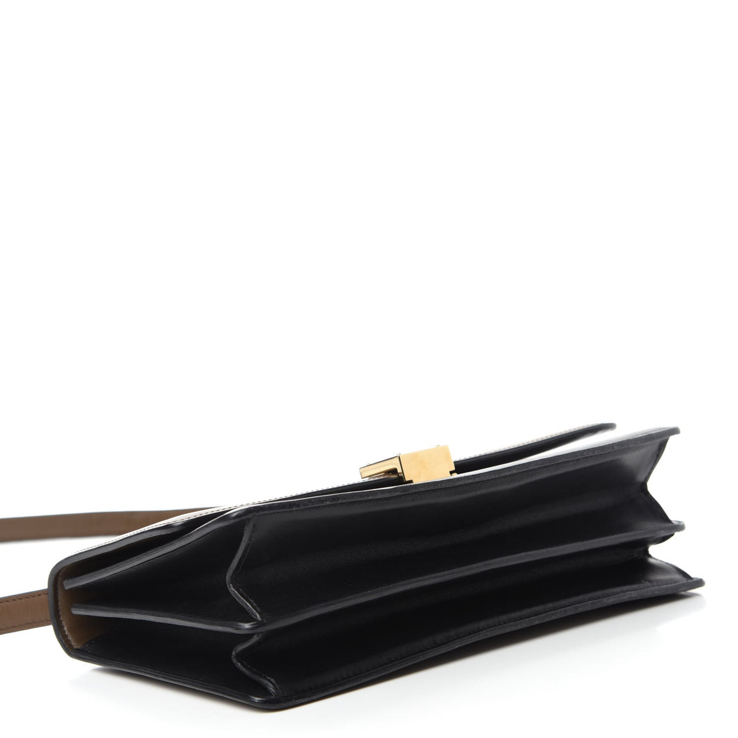 Calfskin Bi-Color Small Case Flap Black Camel