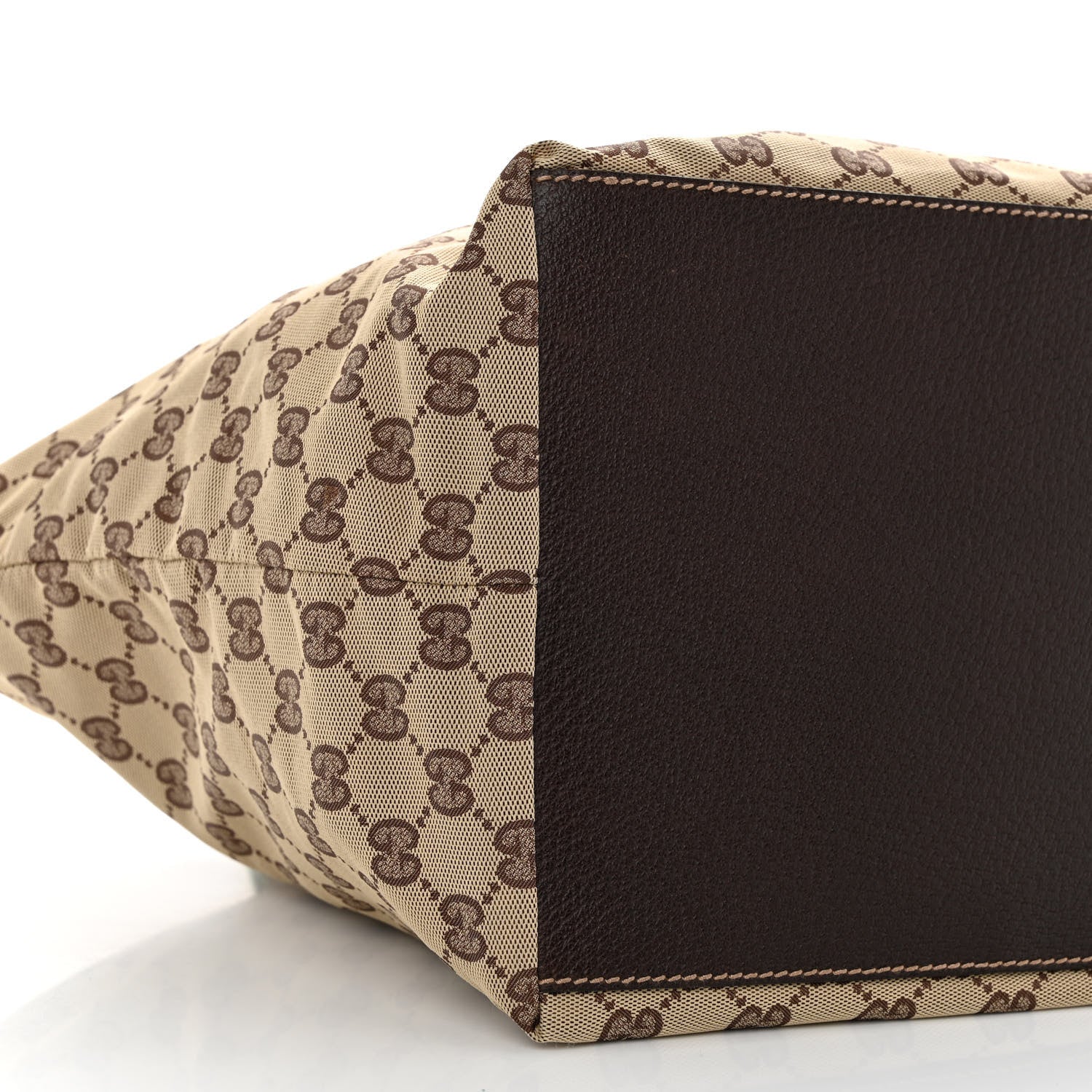 Gucci GG Monogram Medium Web Handle Bucket Tote Dark Brown 9 of 10