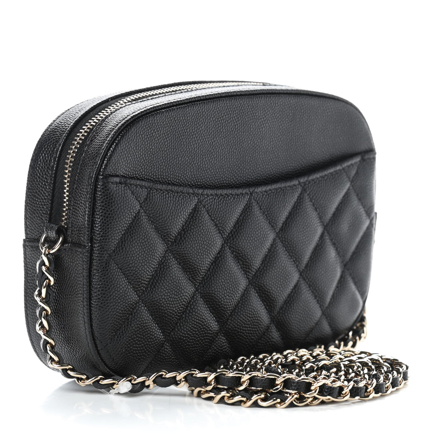 Caviar Quilted Vanity With Chain Black