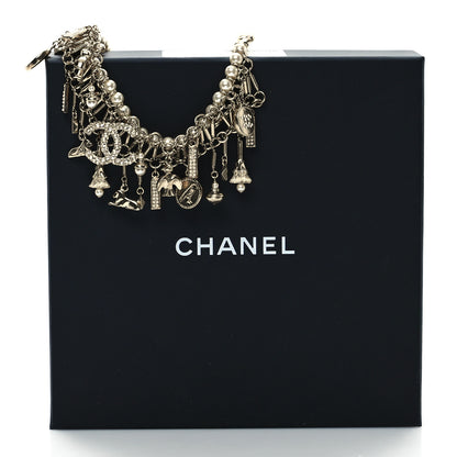 Chanel Pearl Crystal CC Short Necklace Gold 4 of 5