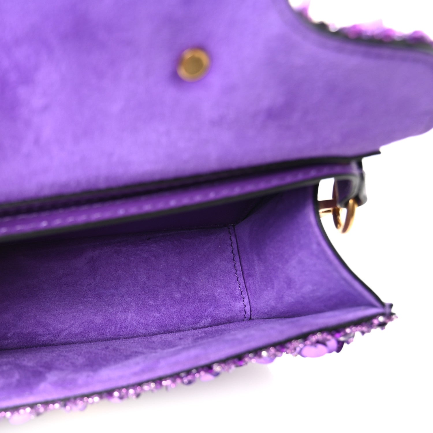 Valentino Garavani Sequin Crystal Vlogo Embroidered Small Loco Shoulder Bag Astral Purple 5 of 9