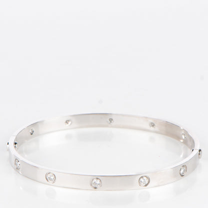 Cartier 18K White Gold 10 Diamond LOVE Bracelet 21 3 of 9