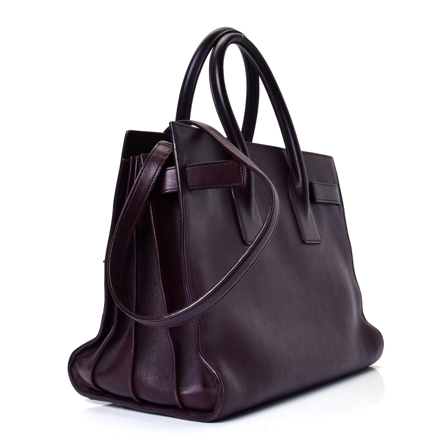 Saint Laurent Grained Calfskin Small Classic Sac De Jour Bordeaux 2 of 4