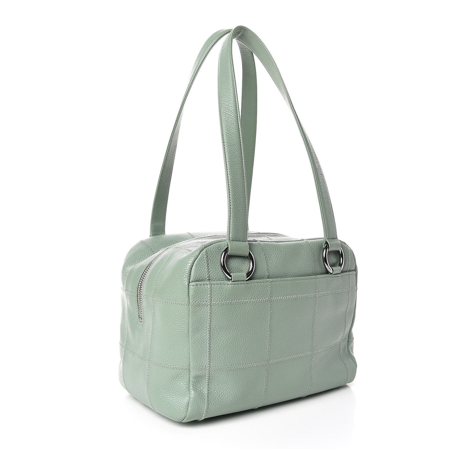 Caviar Square Stitched Small Bowler Light Green