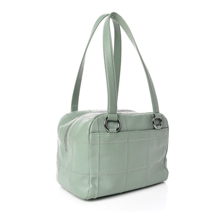 Chanel Caviar Square Stitched Small Bowler Light Green 3 of 13