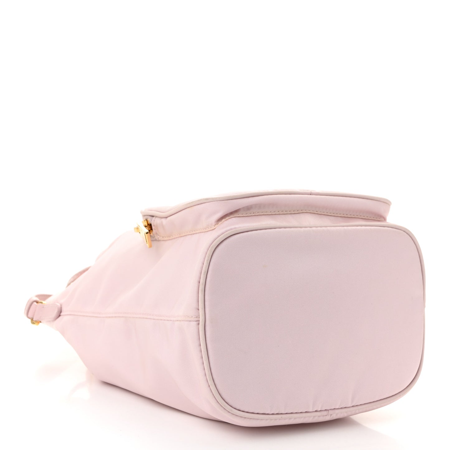 Re-Nylon Saffiano Duet Bucket Crossbody Bag Alabastro