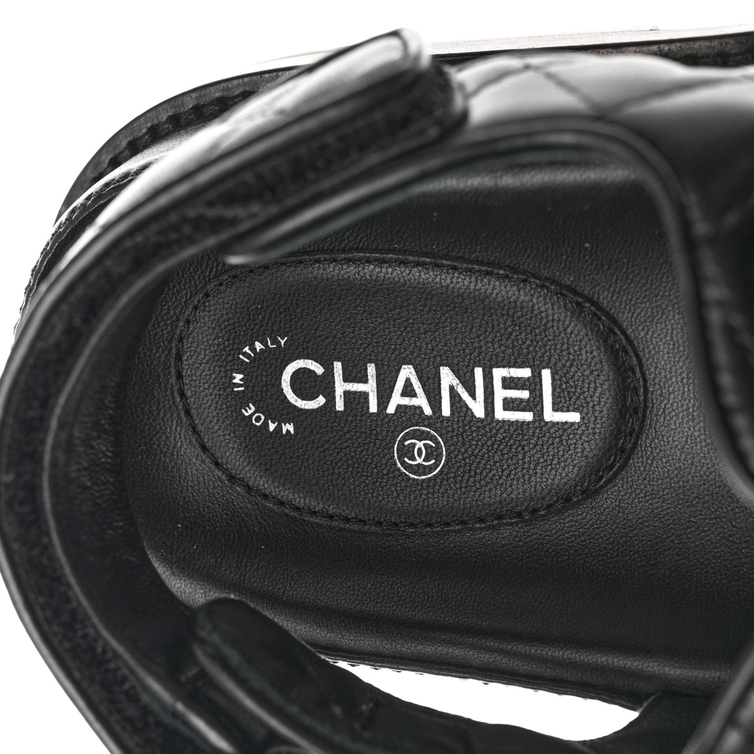 Chanel Lambskin Quilted Velcro Dad Sandals 37 So Black 8 of 10