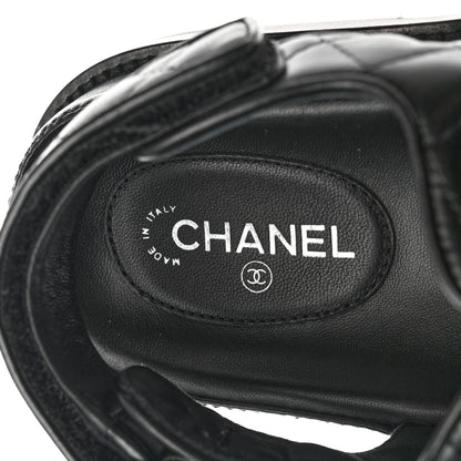 Chanel Lambskin Quilted Velcro Dad Sandals 37 So Black 8 of 10