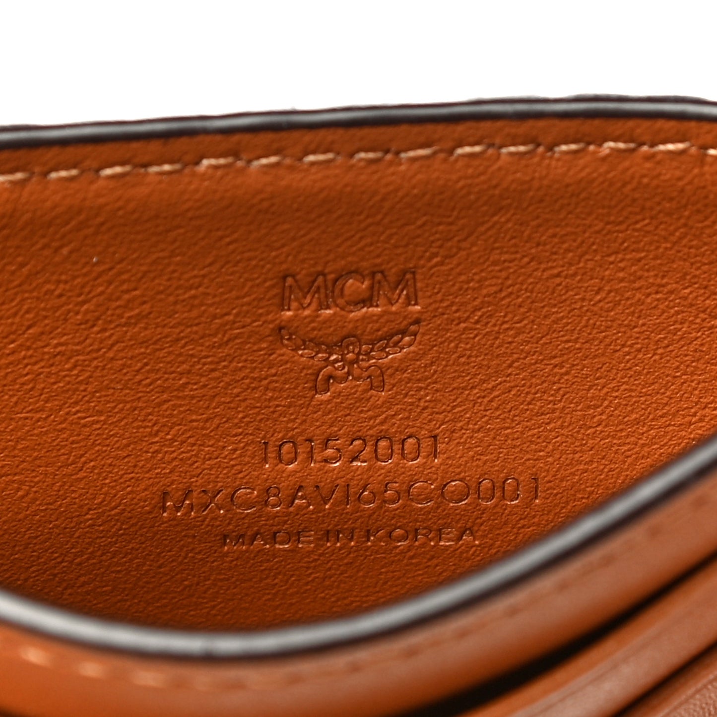 Calfskin Visetos Card Holder Money Clip Cognac