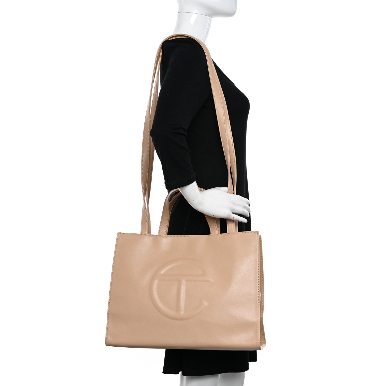 Telfar Vegan Leather Medium Shopping Bag Cream 2 of 12