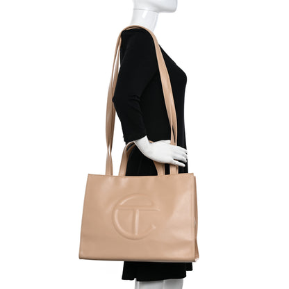 Telfar Vegan Leather Medium Shopping Bag Cream 2 of 12