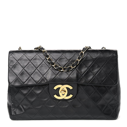Chanel Lambskin Quilted XL Jumbo Single Flap Black 1 of 10
