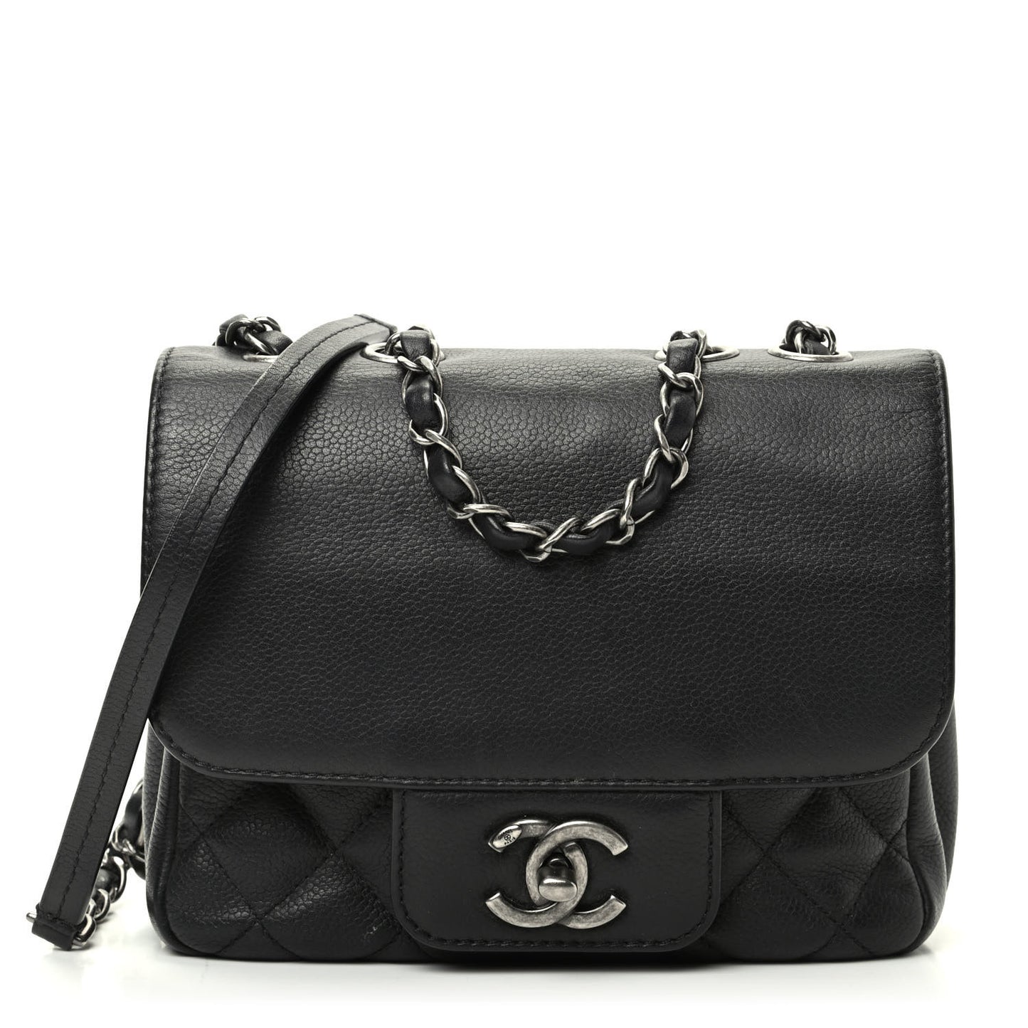Caviar Quilted Mini All About Flap Bag Black