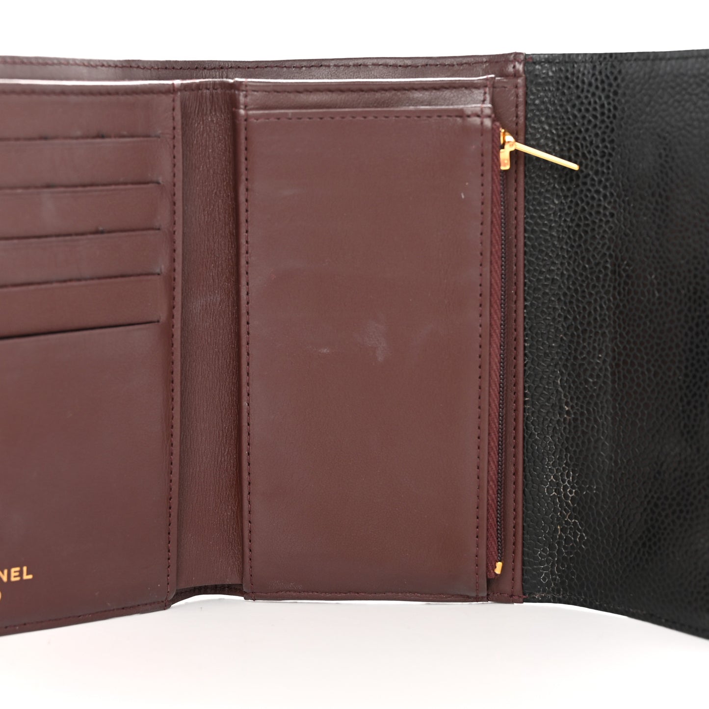 Caviar Quilted Medium Flap Wallet Black