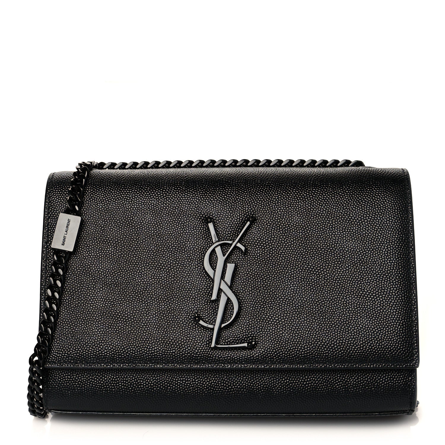 Saint Laurent Grain De Poudre Small Monogram Kate Satchel Black 1 of 9