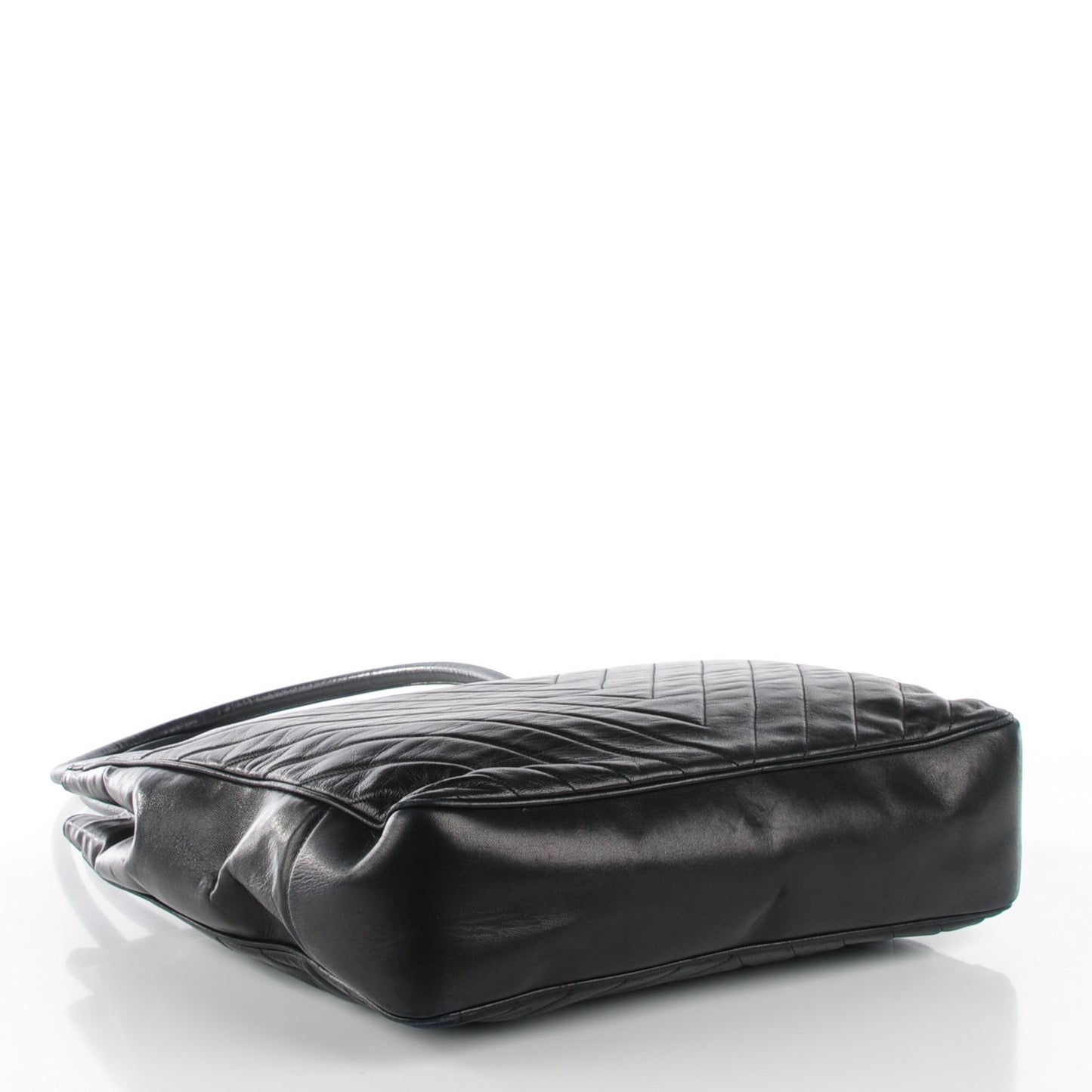 Lambskin Chevron Quilted Shoulder Bag Black