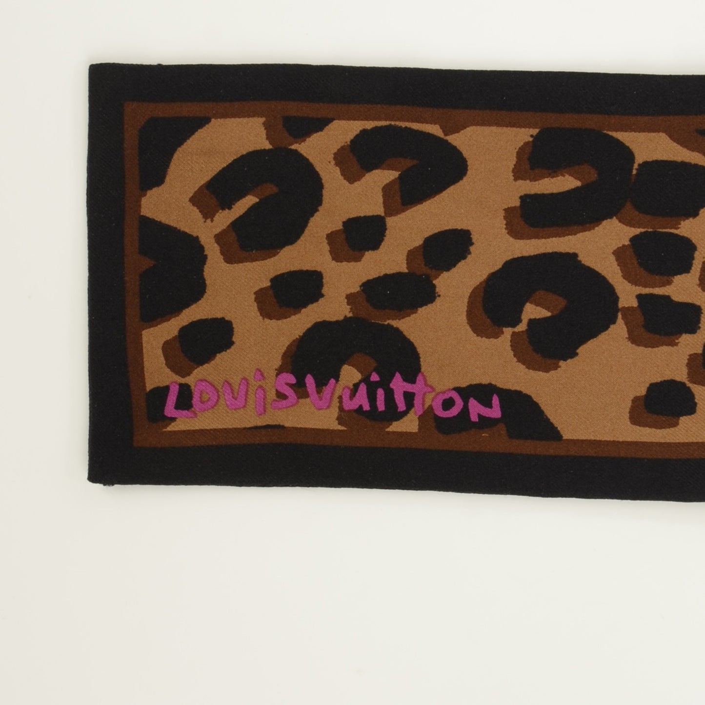 Silk Leopard Bandeau Scarf Marron