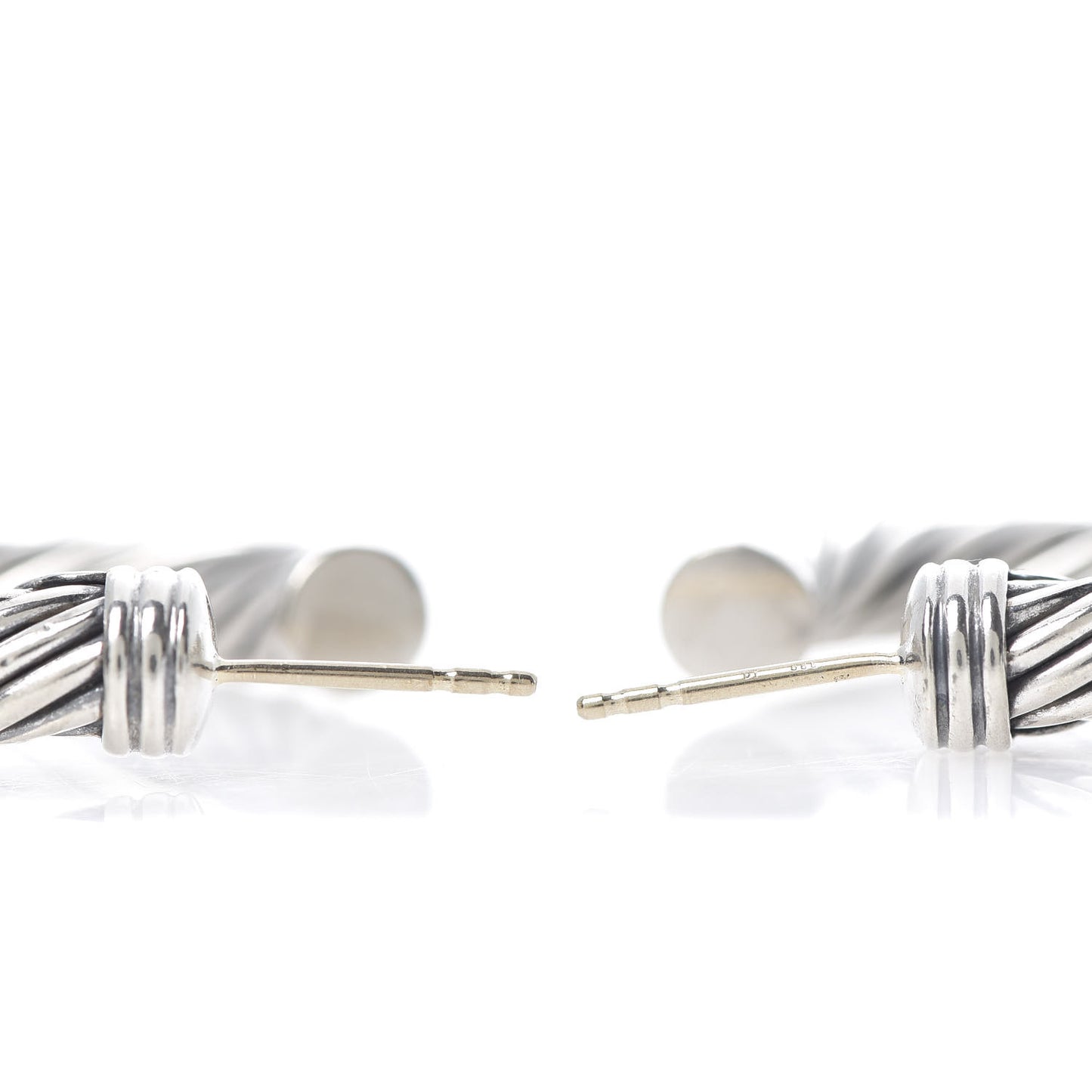 Sterling Silver 14K Yellow Gold Cable Classics X Hoop Earrings