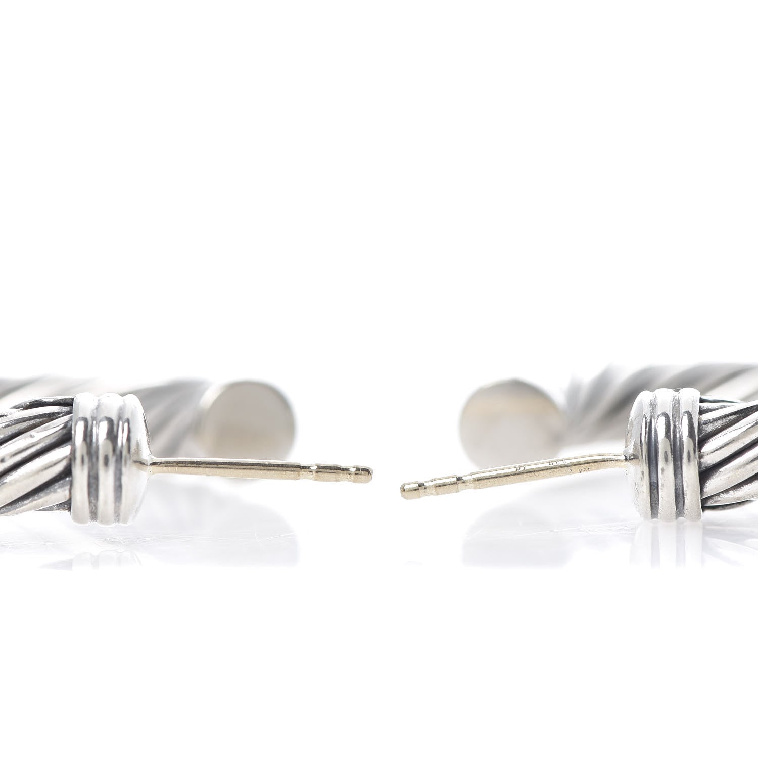 David Yurman Sterling Silver 14K Yellow Gold Cable Classics X Hoop Earrings 3 of 6