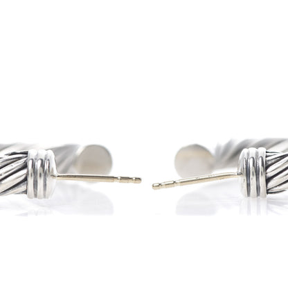 David Yurman Sterling Silver 14K Yellow Gold Cable Classics X Hoop Earrings 3 of 6