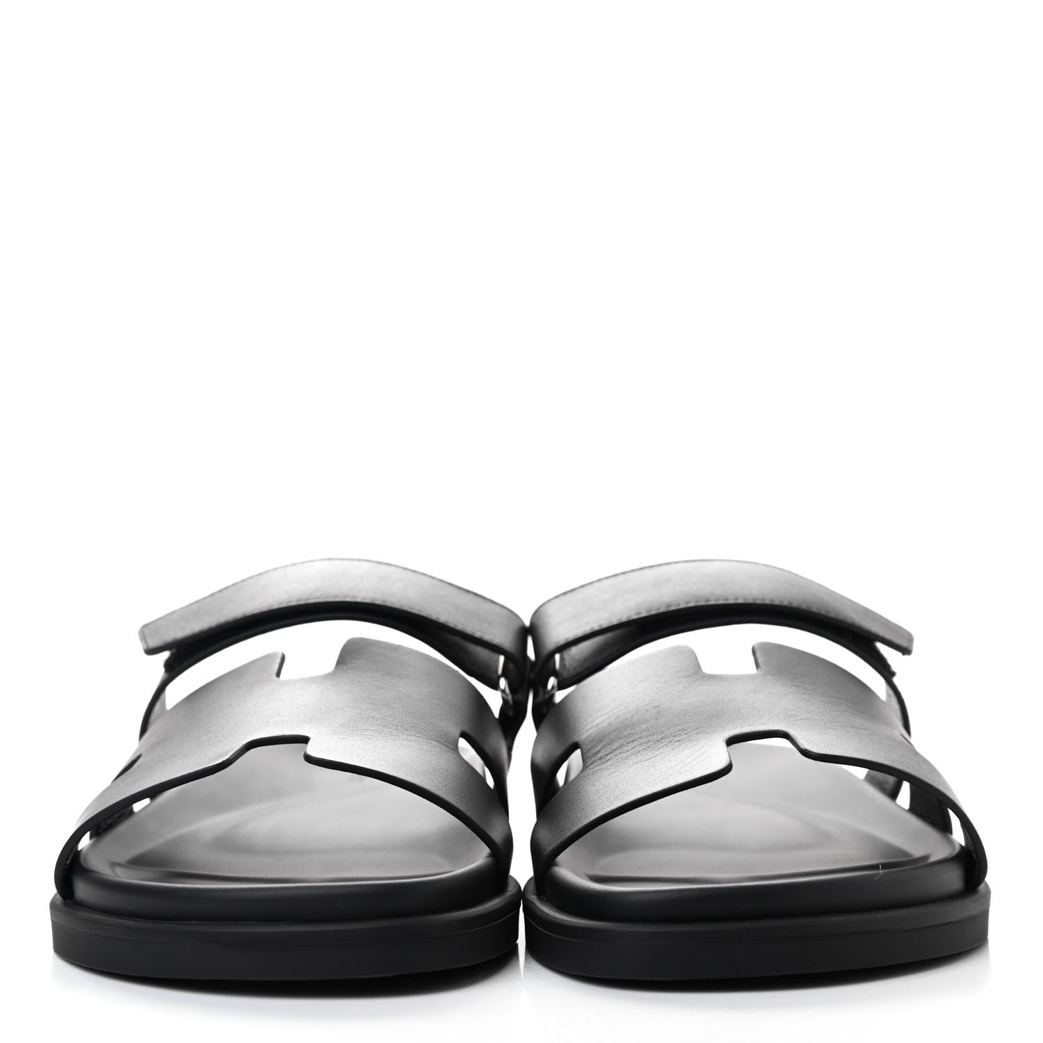 Hermes Calfskin Mens Chypre Sandals 43.5 Black 2 of 9